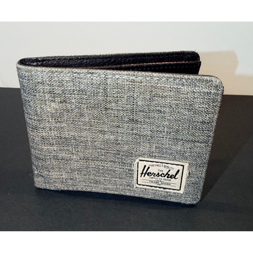 Herschel Supply Co Bifold Wallet Grey Heather Canvas ID Window